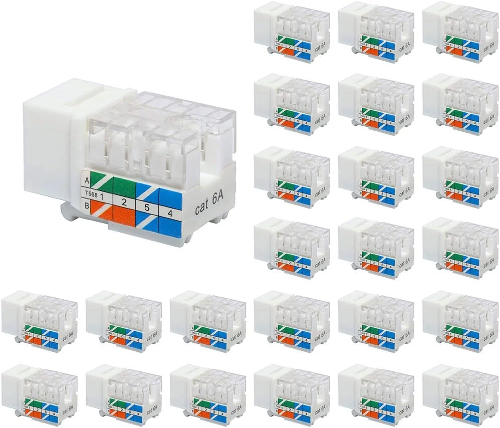 VCE 25 Peças Cat6A RJ45 Keystone Jack 90 Graus
